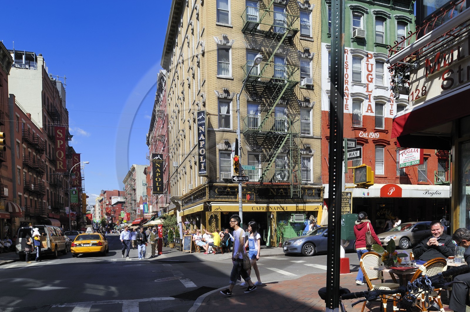 Etats-Unis, New York, Manhattan, le quartier de Little Italy, restaurant de Mulberry Street