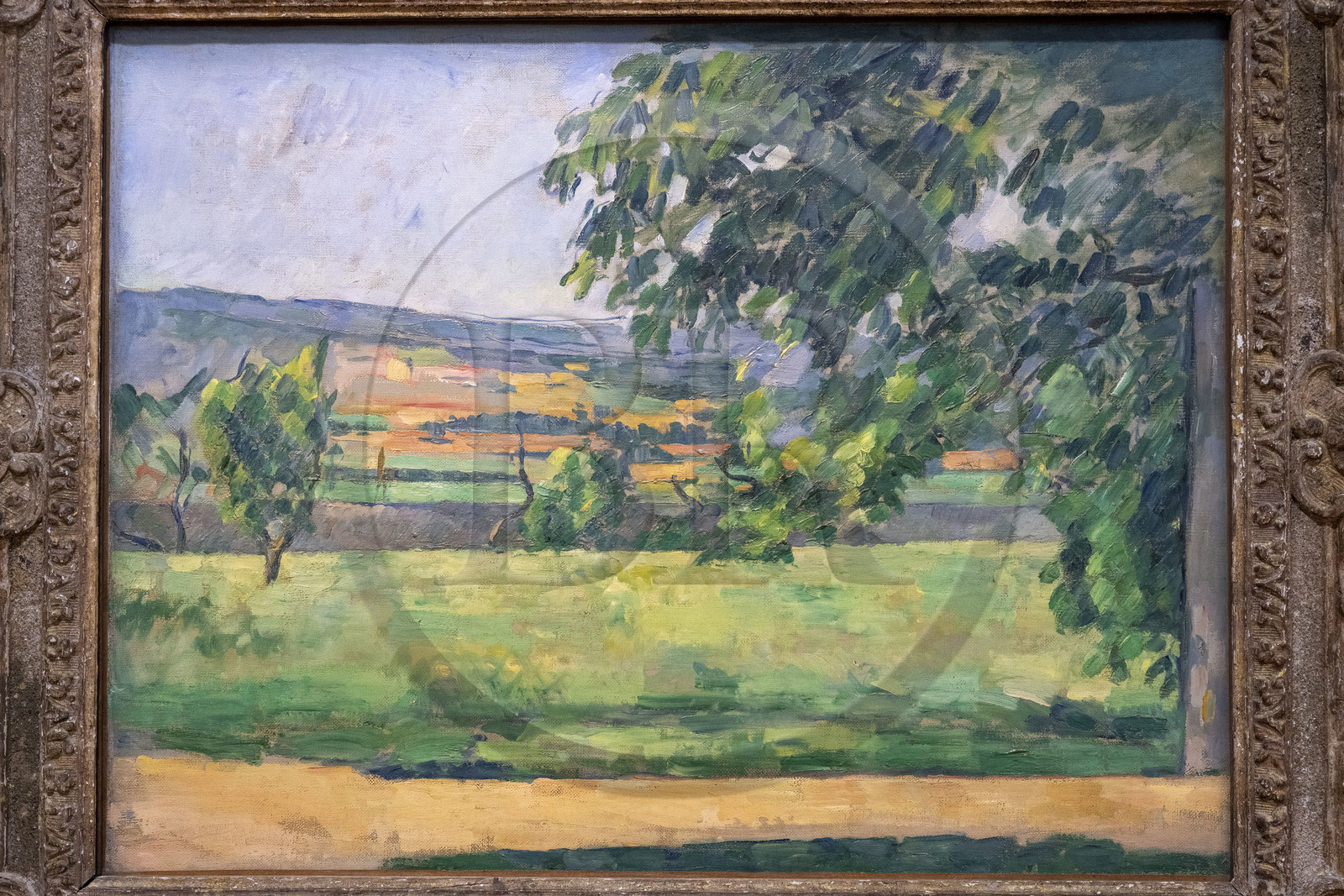 France, Bouches-du-Rhône (13), Aix en Provence, musée Granet, peinture de Paul Cezanne, Vue prise du Jas de Bouffan (vers 1875)