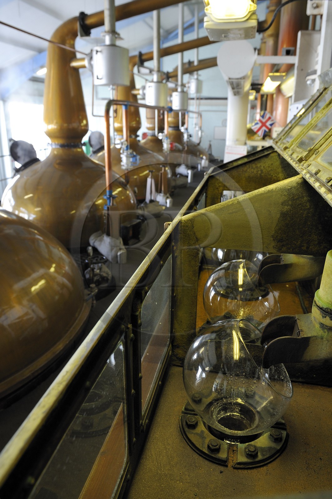 United Kingdom, Scotland, Inner Hebrides, Islay Island, Port Ellen, Laphroaig Scotch whisky distillery, control pannel for the production