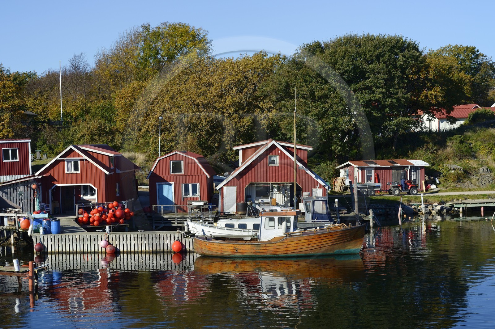 Suède, Västra Götaland, Iles Koster, le detroit de Koster à Vastra bryggan sur l'Ile de Nordkoster