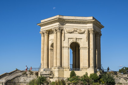 France, Herault, Montpellier, historic center called the Ecusson, place Royale or promenade du Peyrou, the monumental water tower built in 1768
