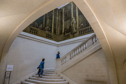 France, Paris, Marais district, Carnavalet Museum, staircase of the Luynes hotel