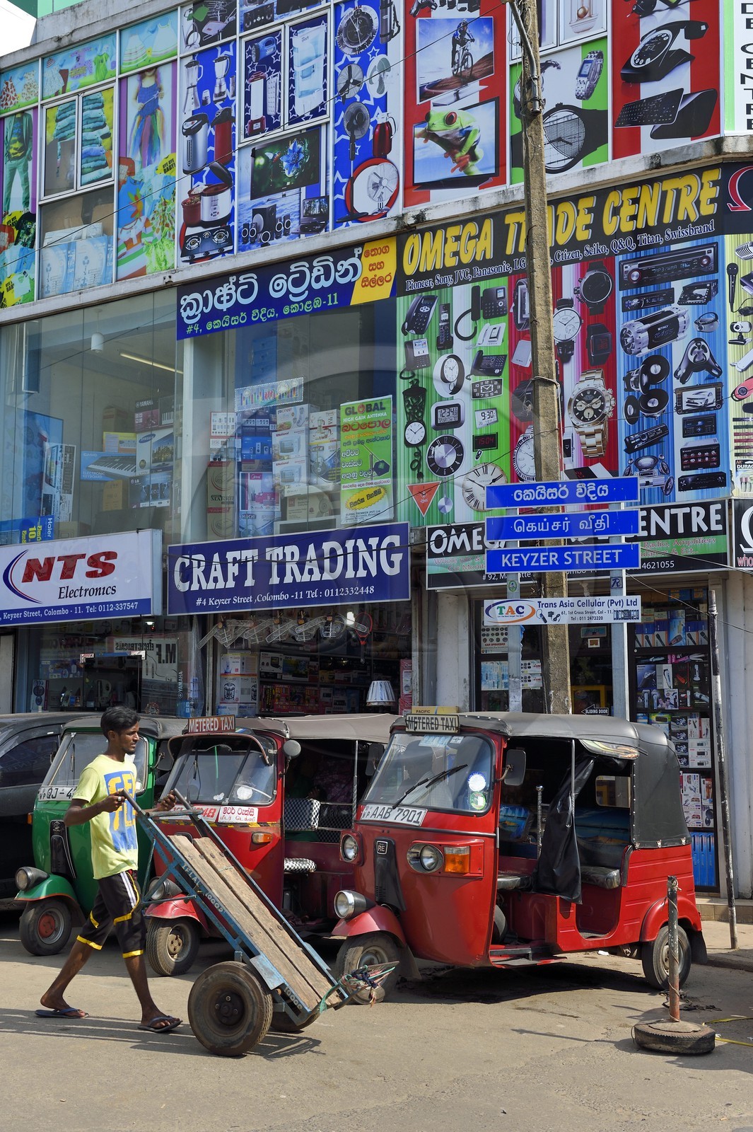 Sri Lanka, province de l'ouest, district de Colombo, Colombo, le bazar animé de Pettah dans 1st Cross street