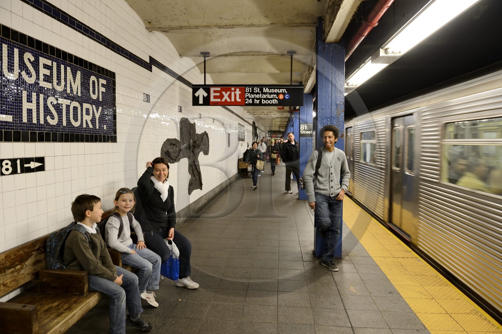 Etats-Unis, New York, Manhattan, quai de la station de metro American Museum of Natural History