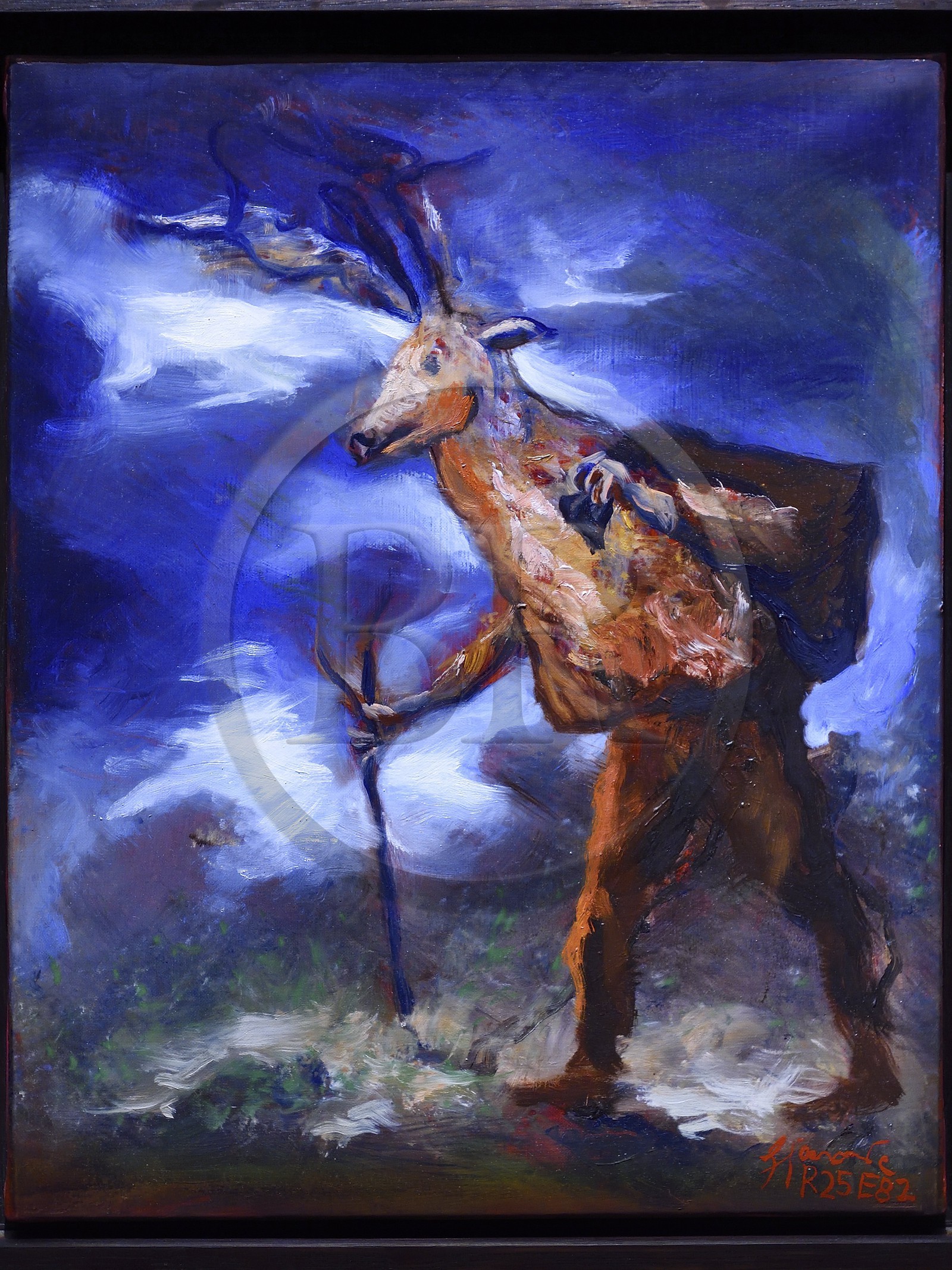 France, Paris (75), quartier du Marais, le musée de la Chasse et de la Nature dans l’hôtel de Guénégaud, exposition Diane et Actéon des oeuvres du peintre Gérard Garouste