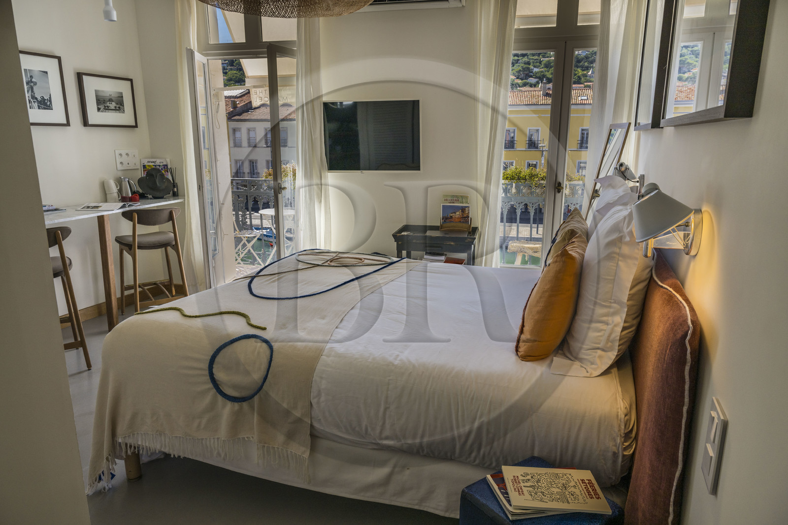 France, Herault, Sete, Canal royal in the Cadre royal, artist suites The Marcel above the old Rio cinema on Quai Léopold Suquet