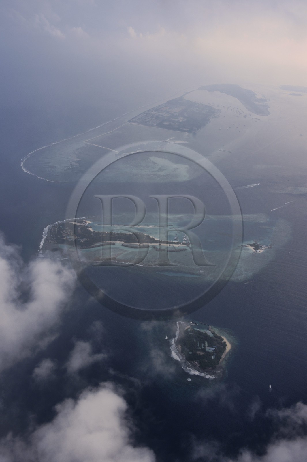Maldives, Island and atoll (aerial view)