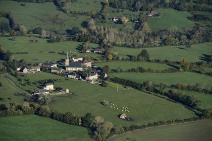 France, Calvados, village of Tortisambert (aerial view)