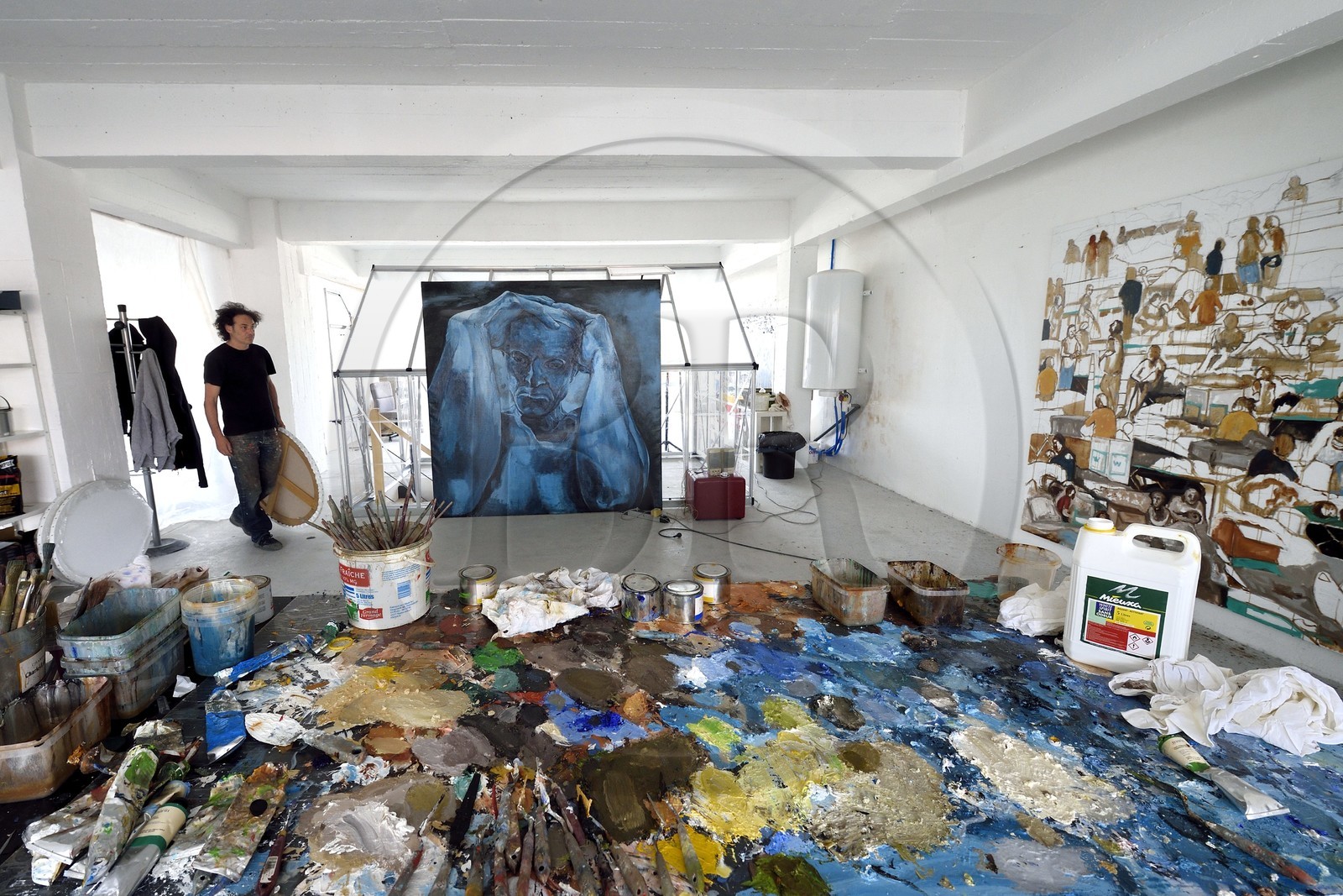 France, Val-de-Marne, Yvry-sur-Seine, Workshop of Fred Kleinberg, work for the exhibition Odyssée (Odyssey)