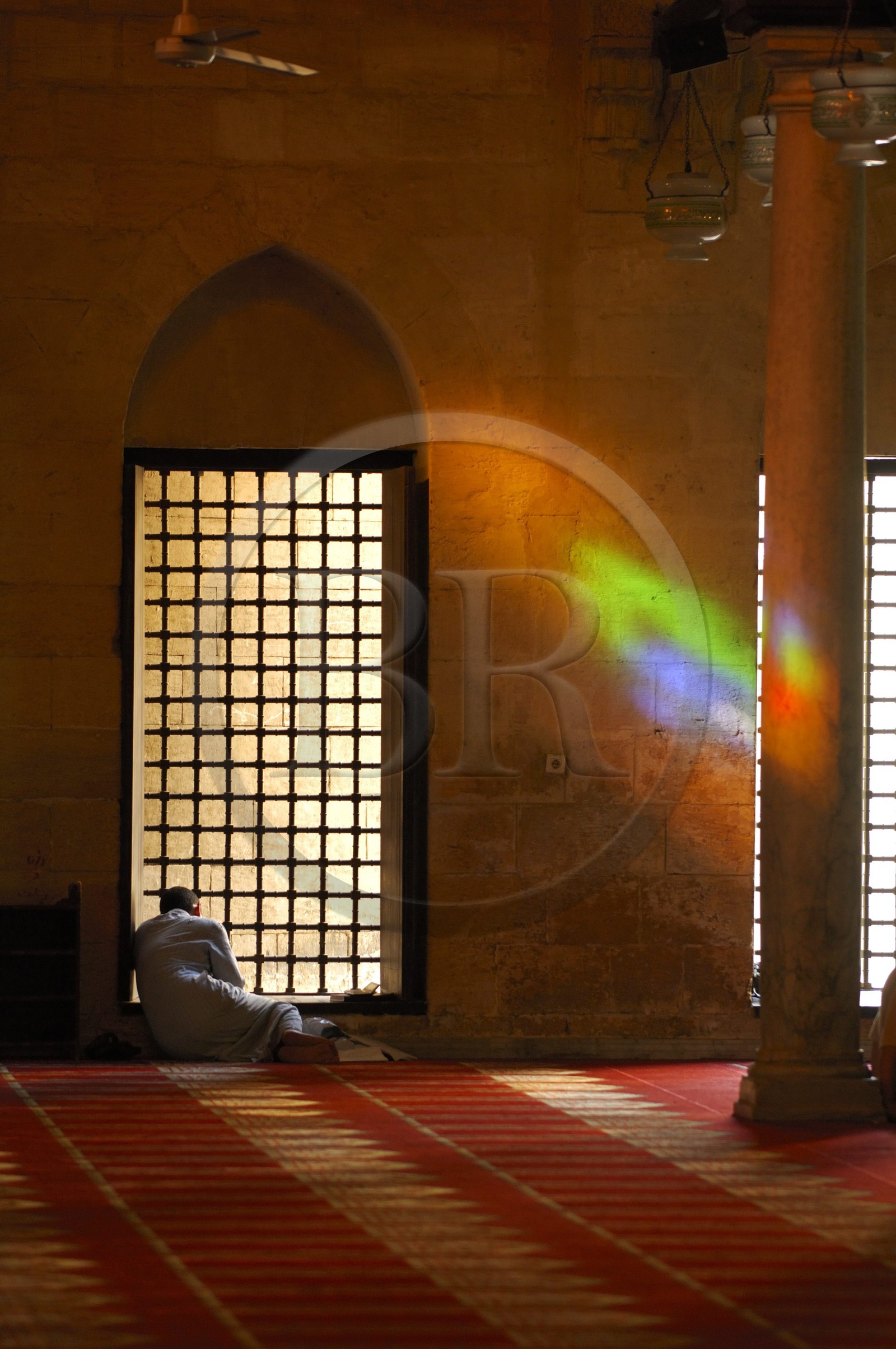 Egypte, Le Caire, intérieur de la Mosquée El-Azhar