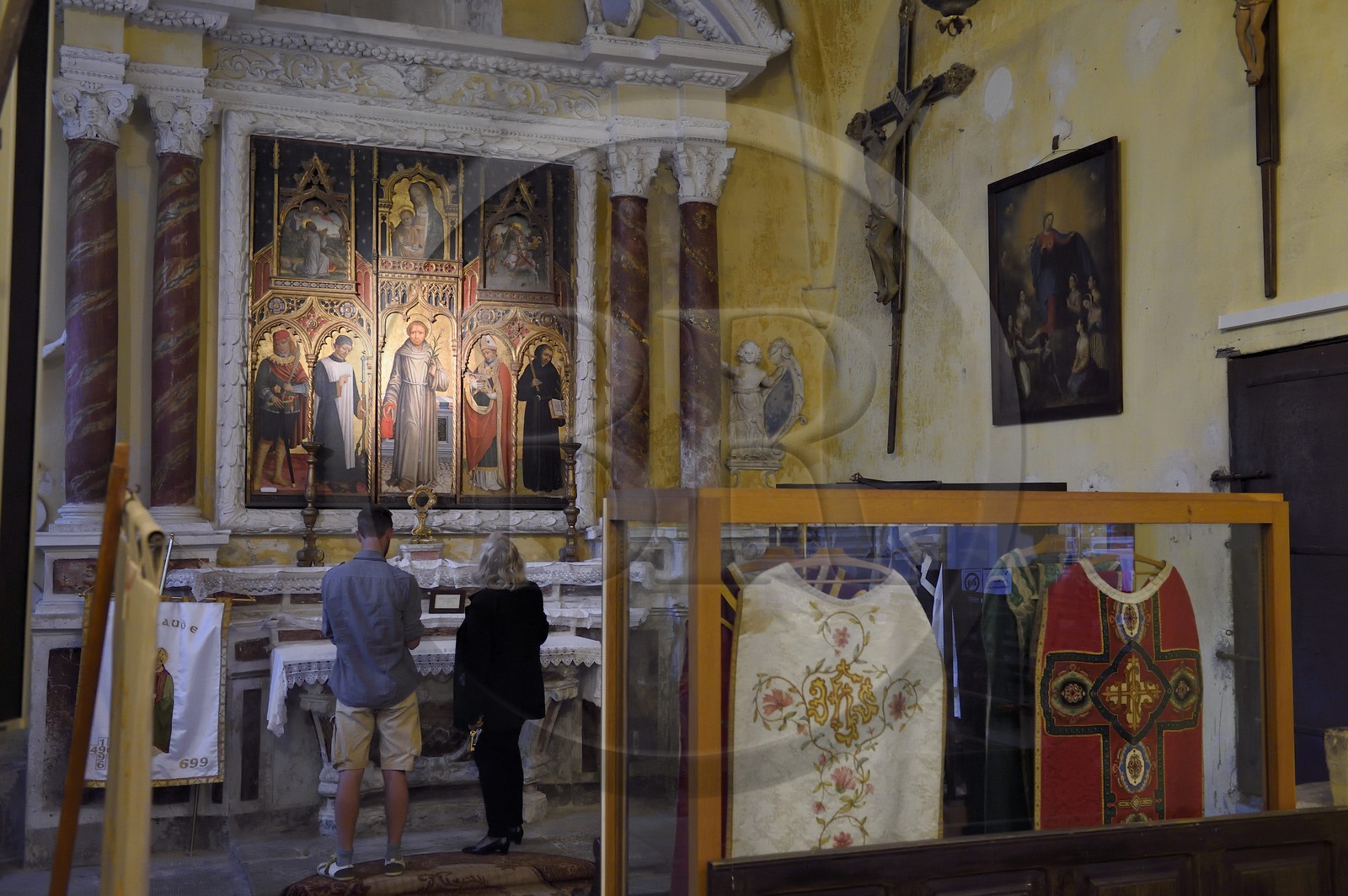 France, Alpes-Maritimes (06), Lucéram, l'église Sainte-Marguerite, Retable de Saint Antoine de Padoue attribué à Giovanni Canavesio