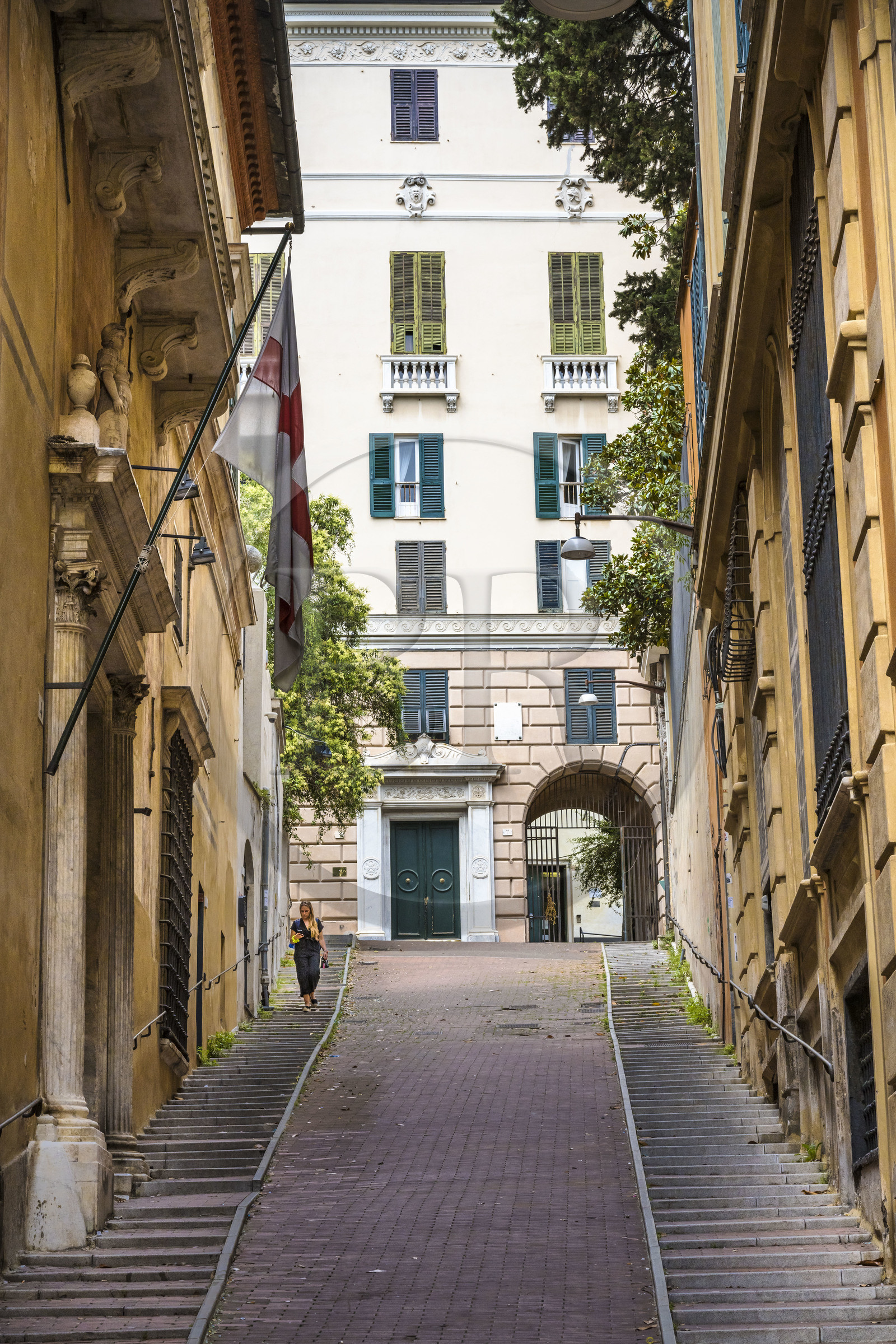 Italy, Liguria, Genoa, building at the top of the salita di Francesco where Paul Valery lived the “Night of Genoa”