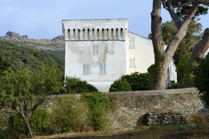 France, Haute-Corse (2B), Cap Corse, Pino, le chateau Piccioni (Palazzi ou Maison d'Americain) dont le batisseur fit fortune à Saint-Thomas (îles Vierges) par François Piccioni et ses héritiers