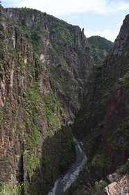 France, Alpes Maritimes, Mercantour National Park, Haut Var Valley, Gorges of Daluis carved by the Var river in red lutite soil