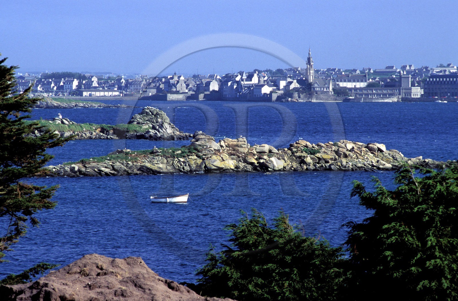 France, Finistere, Roscoff seen from Batz island