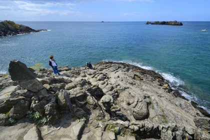France, Ille-et-Vilaine, St Malo, Rotheneuf, stones sculpted by Foure abbot between 1870 and 1917