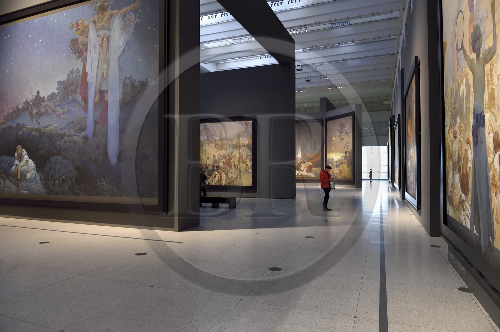 Czech Republic, Prague, Palace of Fairs and Exhibitions (Veletrzní's Palace), permanent exhibition of twenty monumental paintings of The Slav Epic by Alfons Mucha