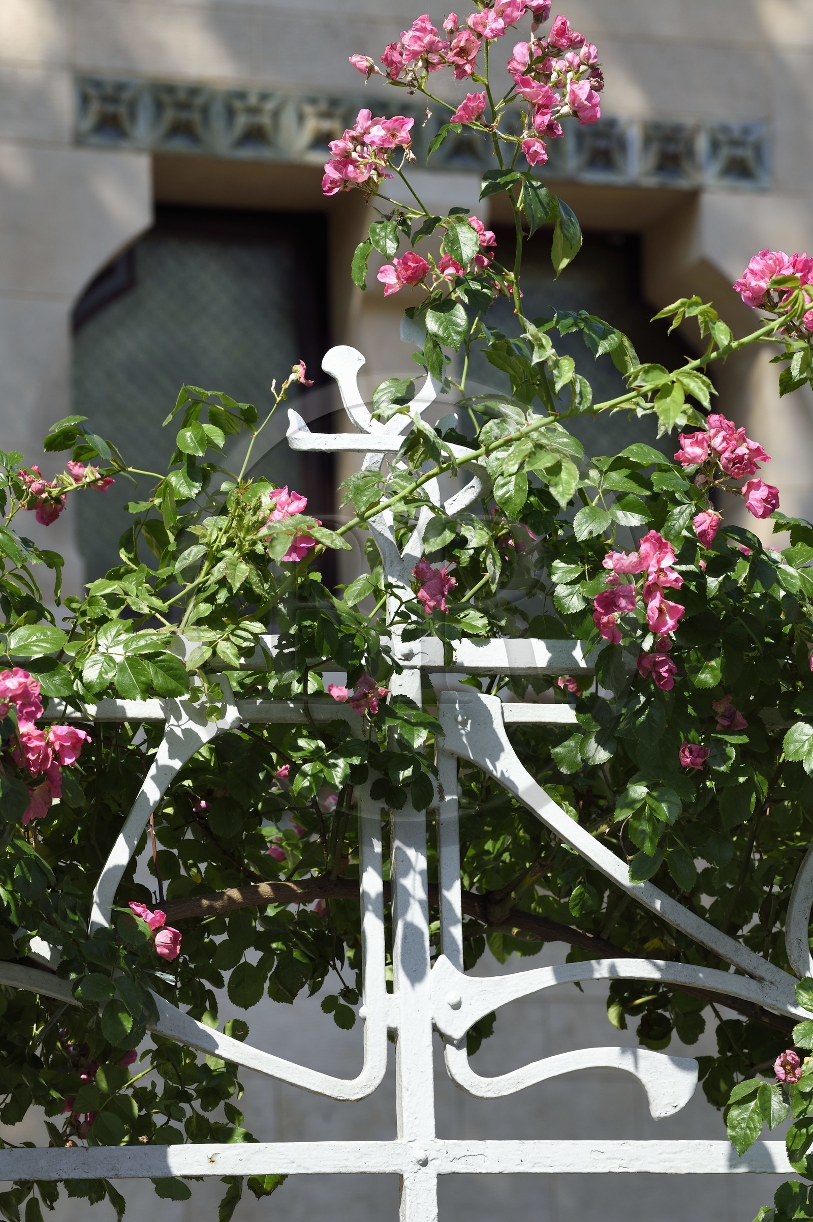 France, Meurthe-et-Moselle (54), Nancy, la Villa Majorelle de style Art Nouveau par l'architecte Henri Sauvage, ferronerie de la cloture