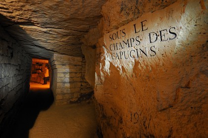 France, Paris (75), la carrière des Capucins sous l'hopital Cochin, nom des anciennes rues en surface