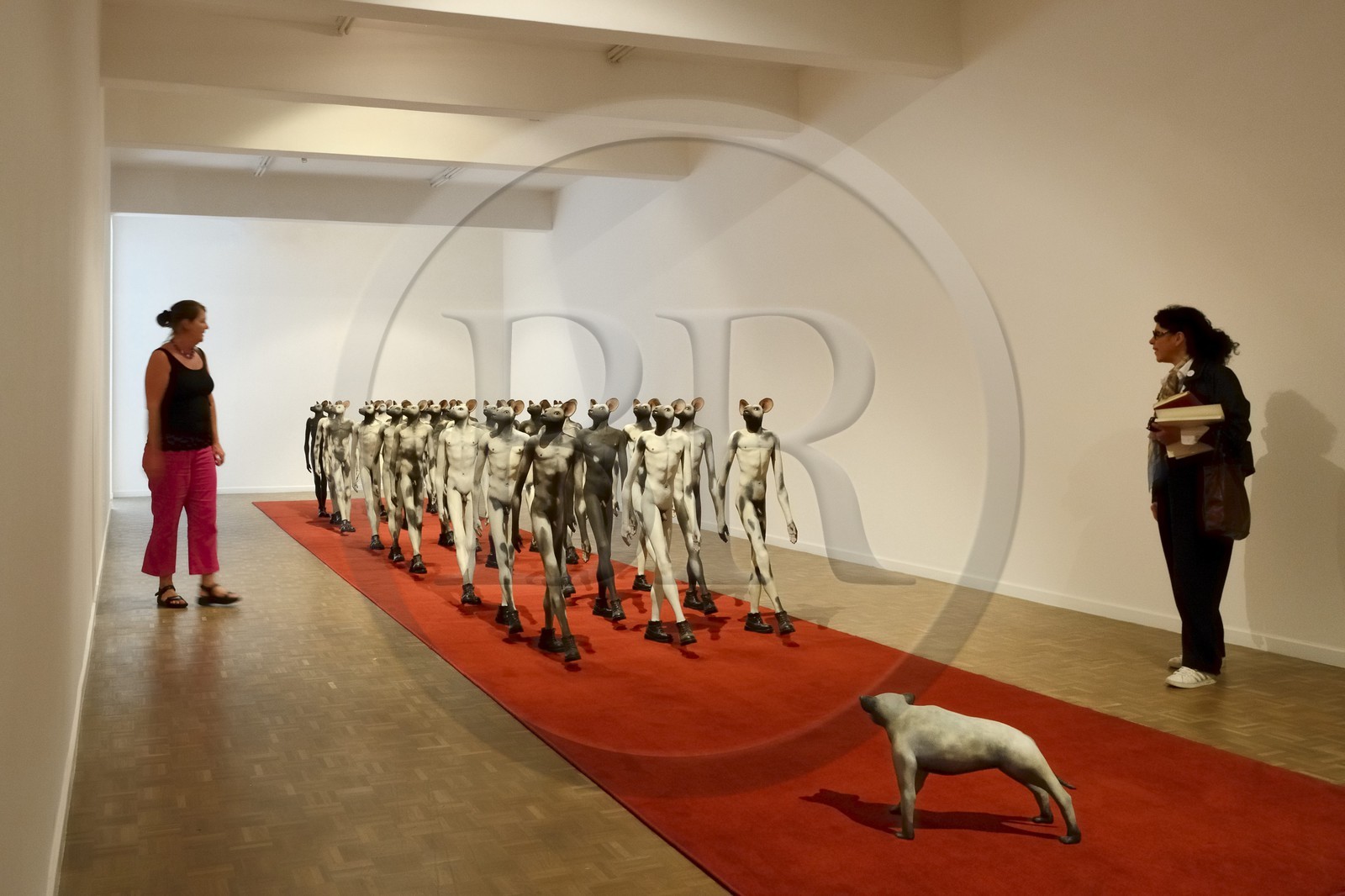 South Africa, Gauteng Province, Johannesburg, Braamfontein district, Stevenson contemporary art gallery, Infantry with beast (2008-10) artwork by south-african artist Jane Alexander