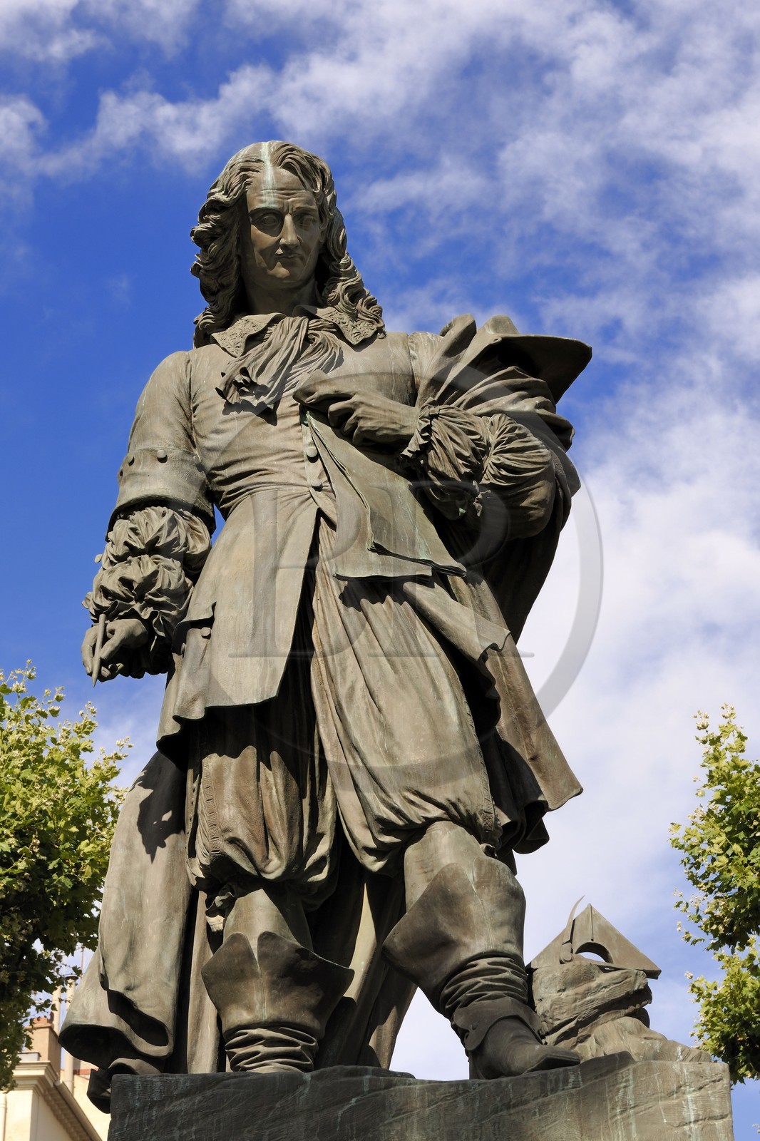 France, Hérault (34), Béziers, la statue du créateur du Canal du Midi Pierre-Paul Riquet