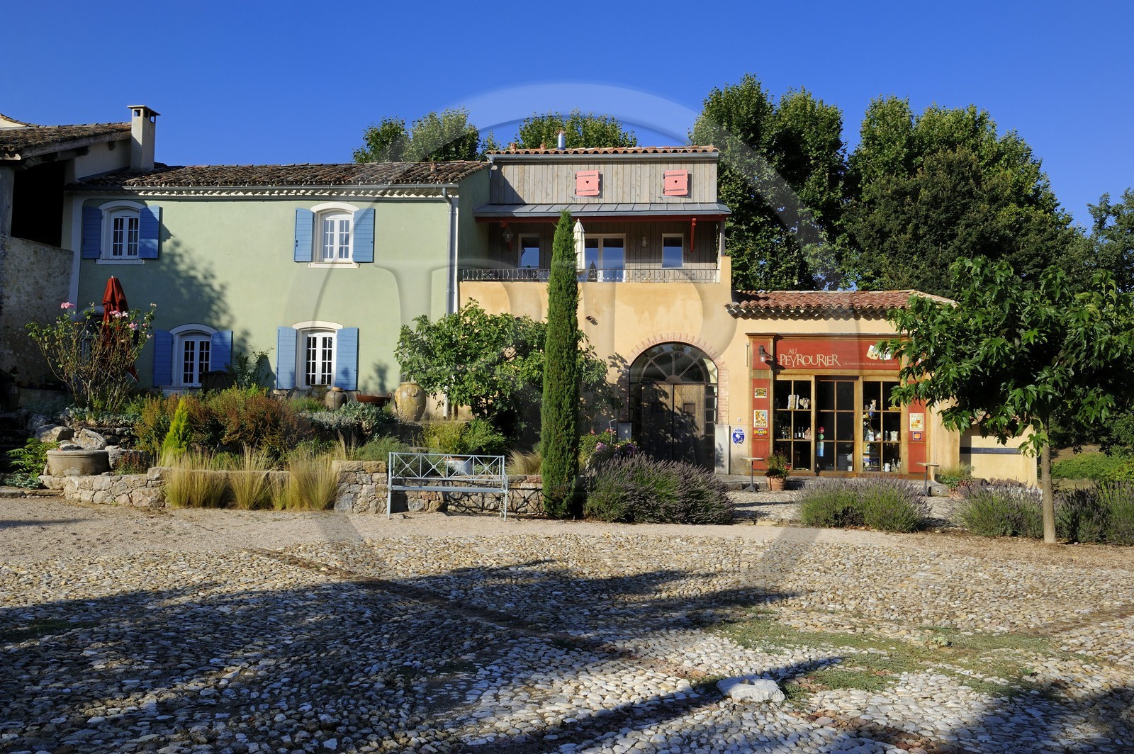 France, Var (83), Provence Verte, Bras, vers Saint-Maximin-la-Sainte-Baume, la maison d'hôtes Le Peyrourier, une campagne en Provence