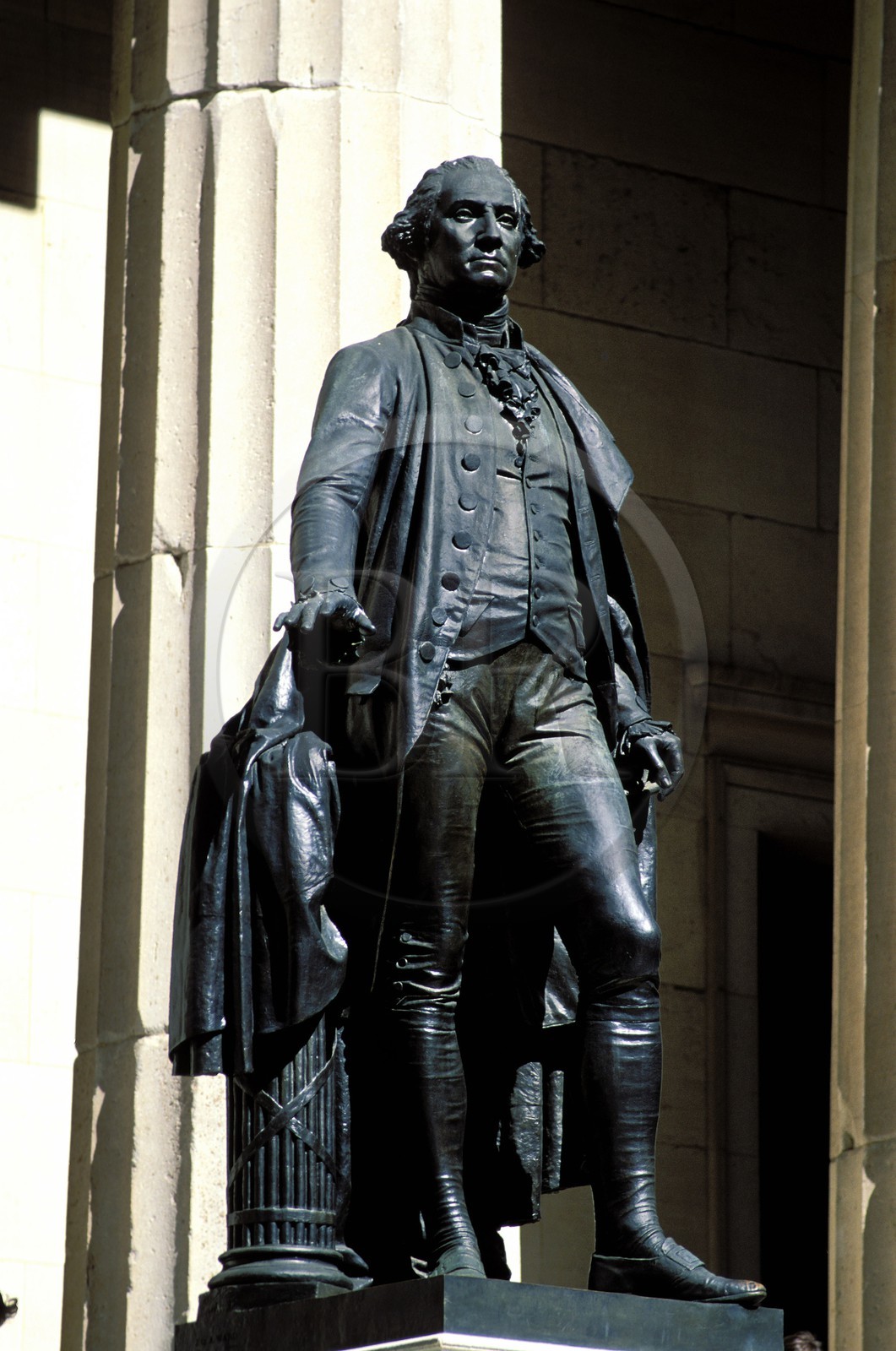 Etats-Unis, New York, Lower Manhattan, Financial district, statue de G.Washington au Federal Hall