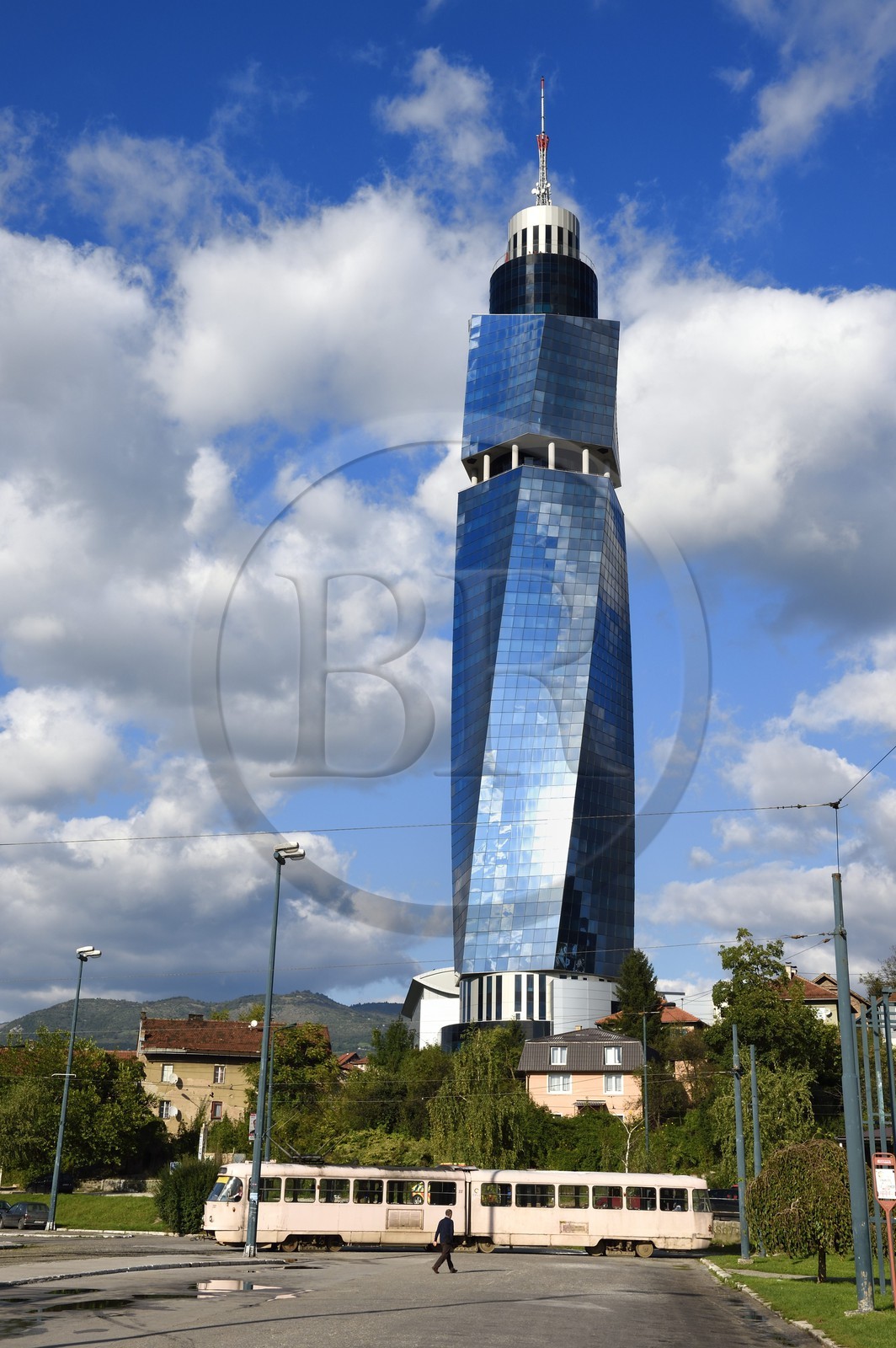 Bosnia and Herzegovina, Sarajevo, the Avaz Twist Tower, tallest skyscraper in the Balkans