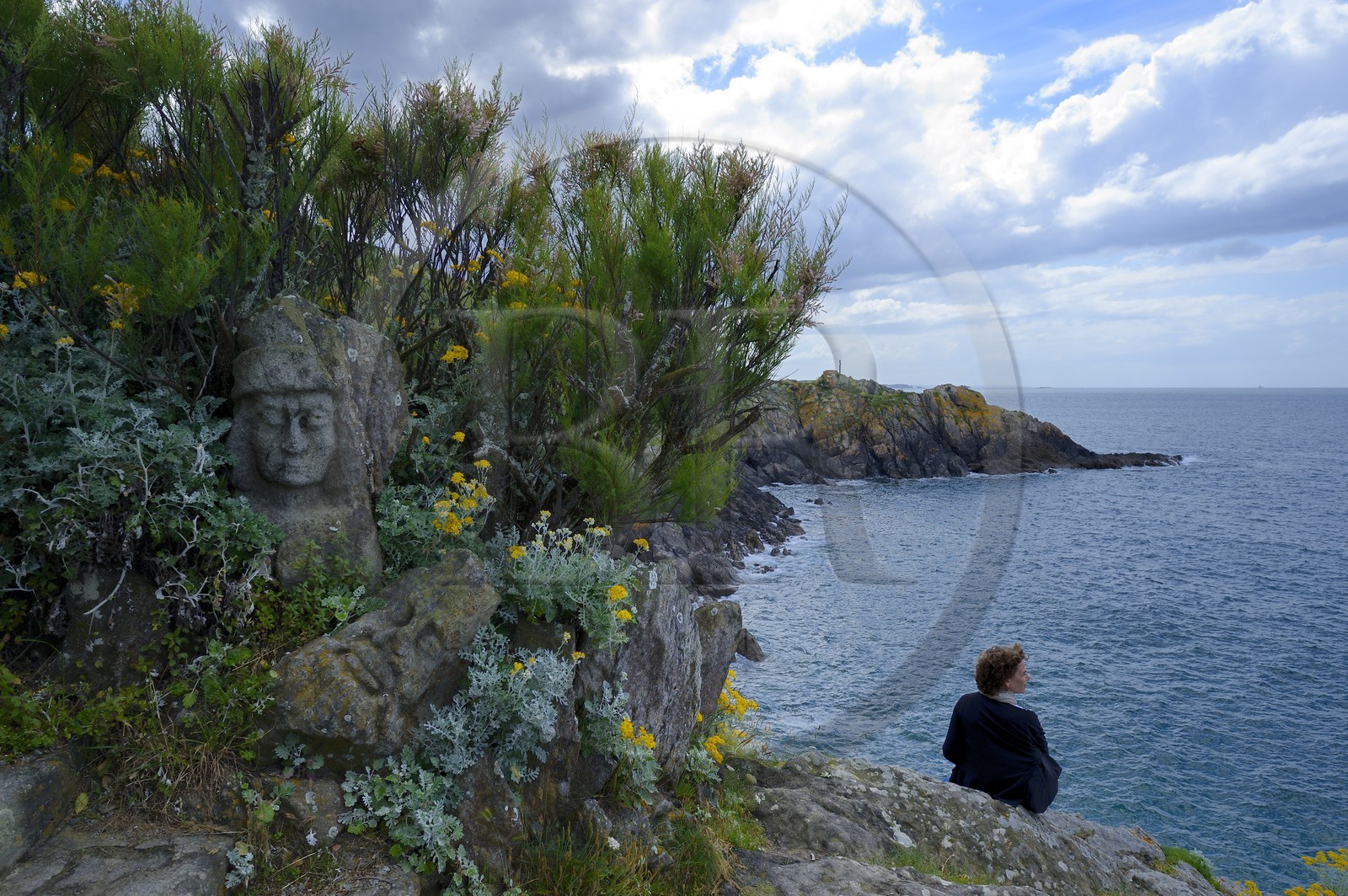 France, Ille-et-Vilaine (35), Saint-Malo, Rothéneuf, rochers sculpté par l'abbé Fouré entre 1870 et 1904