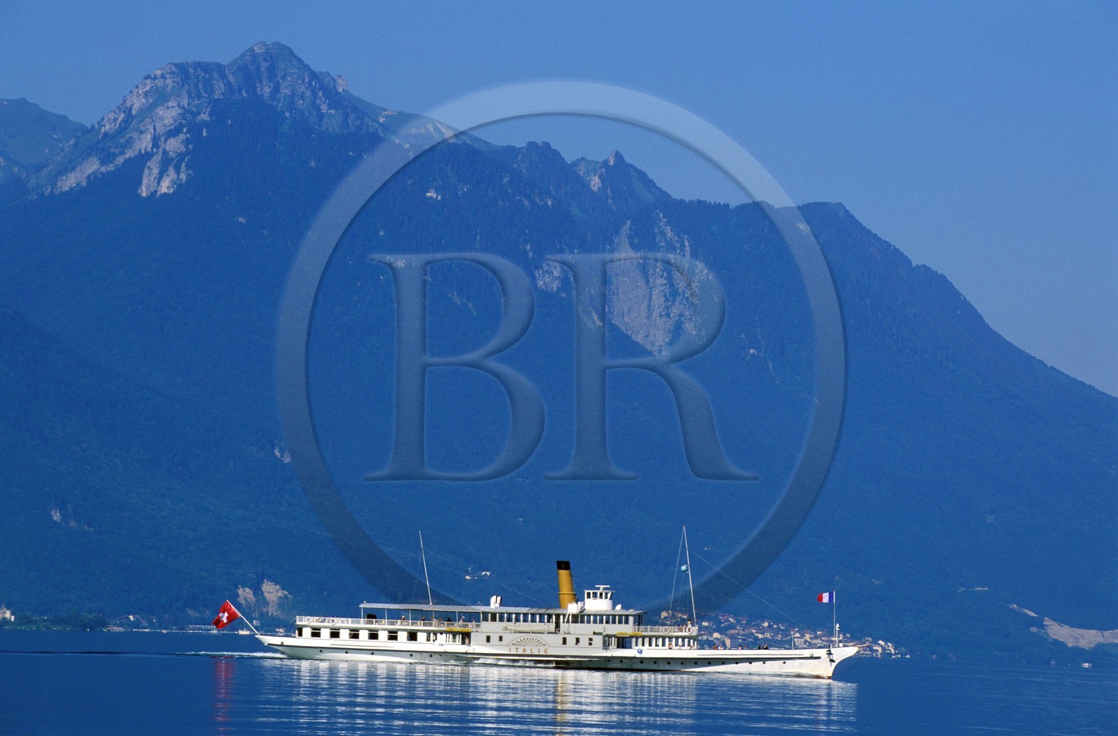 France, Haute-Savoie (74), bateaux à aube Italie sur le lac Léman
