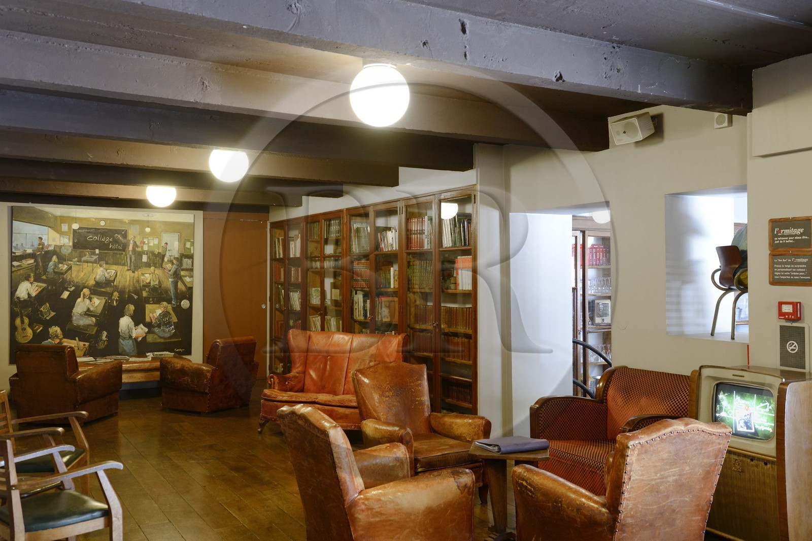 France, Rhone, Lyon, the College hotel, lobby