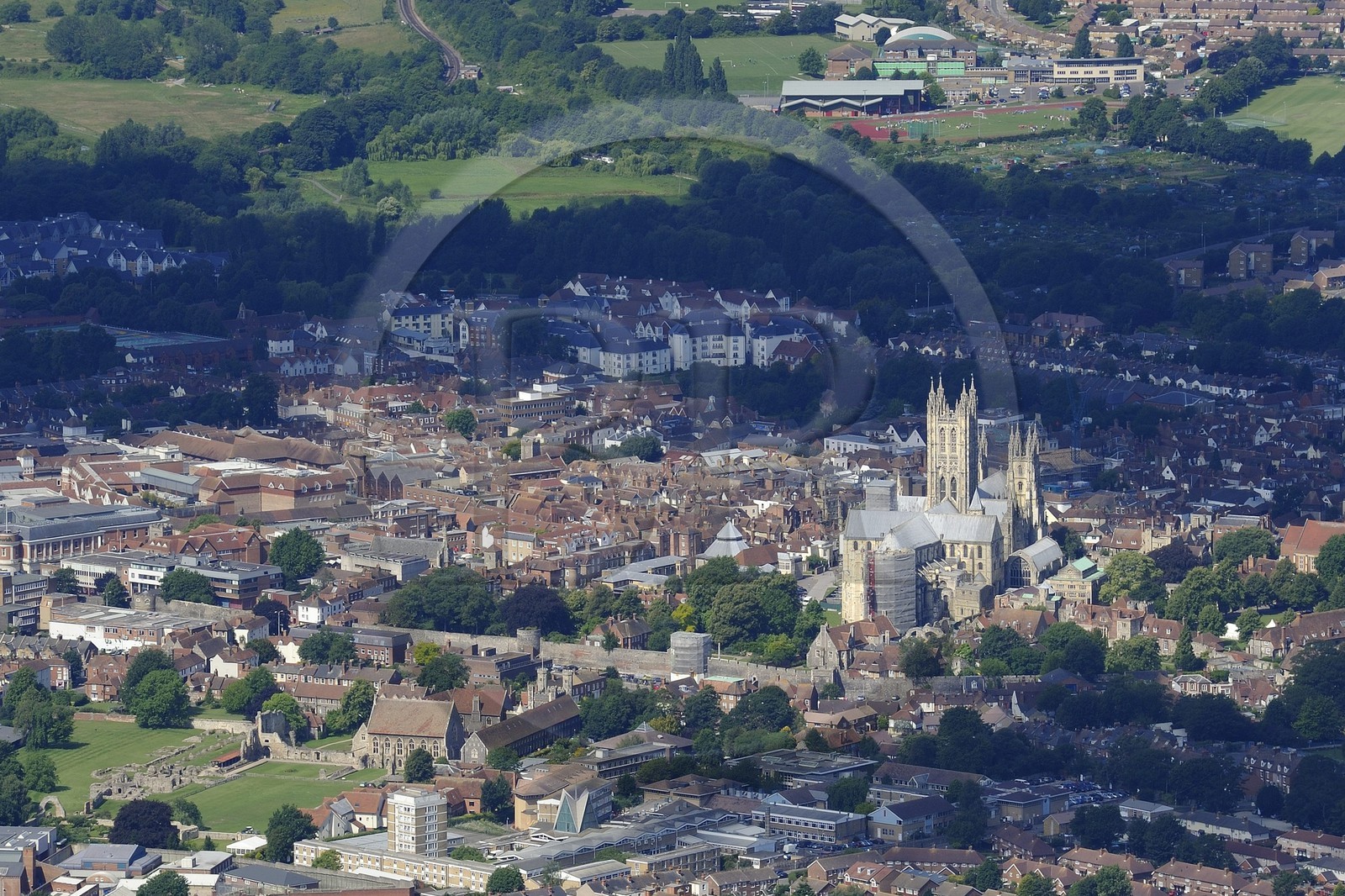 United Kingdom, England, Kent, City of Canterbury, the cathedral (aerial view)