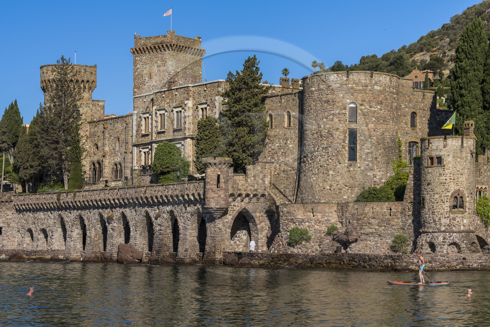 France, Alpes-Maritimes, Mandelieu La Napoule, castle of La Napoule (12th-19th century) largely rebuilt at the start of the 20th century by the American couple Henry and Marie Clews, it now houses the Clews Center for the Arts