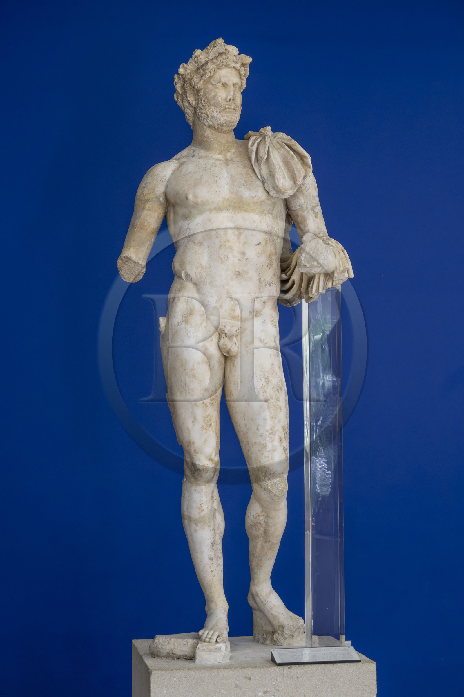 France, Vaucluse (84), Vaison-la-Romaine, site archéologique de Puymin, musée archéologique Théo Desplans, statue d'Hadrien empereur  de 117 à 138 apr. J.-C.
