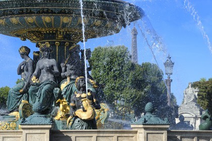 France, Paris (75), la place de la Concorde, la Fontaine des Mers par Jacques Hittorff