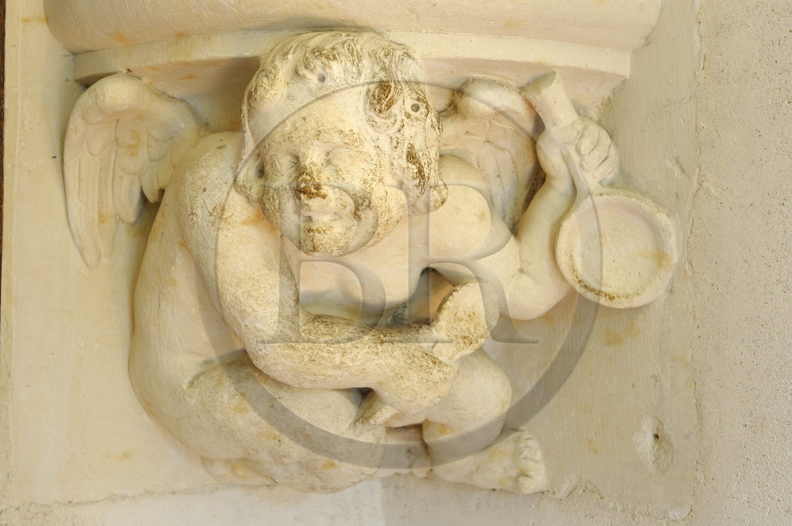 France, Indre-et-Loire (37), Vallée de la Loire classée Patrimoine Mondial de l' UNESCO, château d' Azay-le-Rideau, angelot cuisinier dans les cuisines