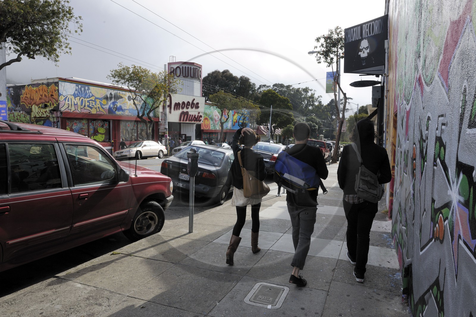 Etats-Unis, Californie, San Francisco, quartier anciennement hippie de Haight Ashburry, célèbre magasin de music Amoeba