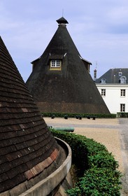 France, Saone et Loire, Le Creusot, castle of La Verrerie, two old crystal ovens