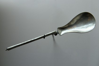 France, Rhone, Lyon, historical site listed as World Heritage by UNESCO, colline de Fourviere, Gallo-Roman Museum of Fourvière, roman silver spoon from the Vaise treasure