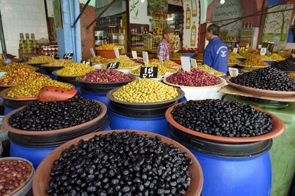 Morocco, Casablanca, Habous district, olives market