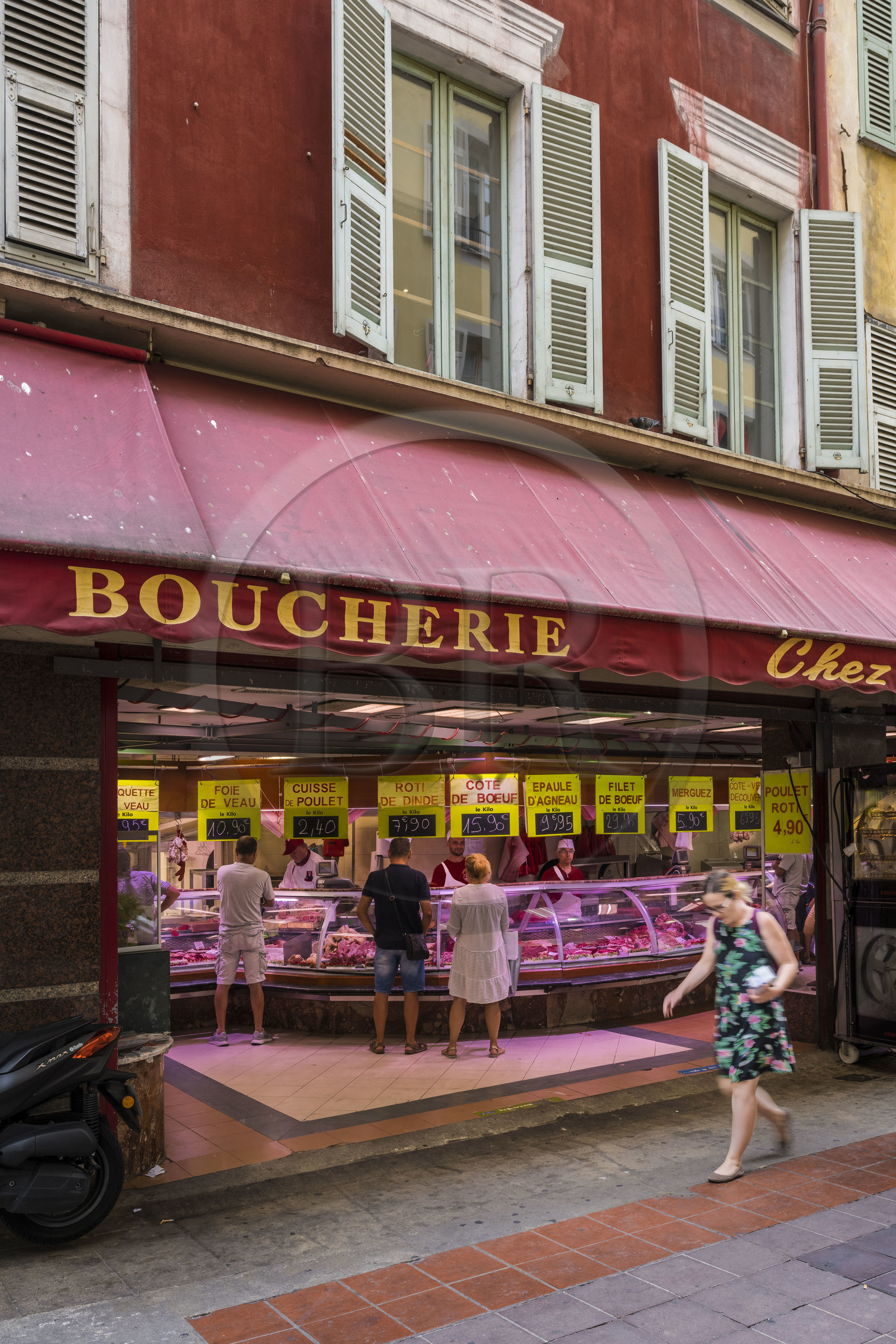France, Alpes-Maritimes (06), Nice classée Patrimoine Mondial de l'UNESCO, le Vieux Nice, boucherie Chez Francis rue Saint Francois
