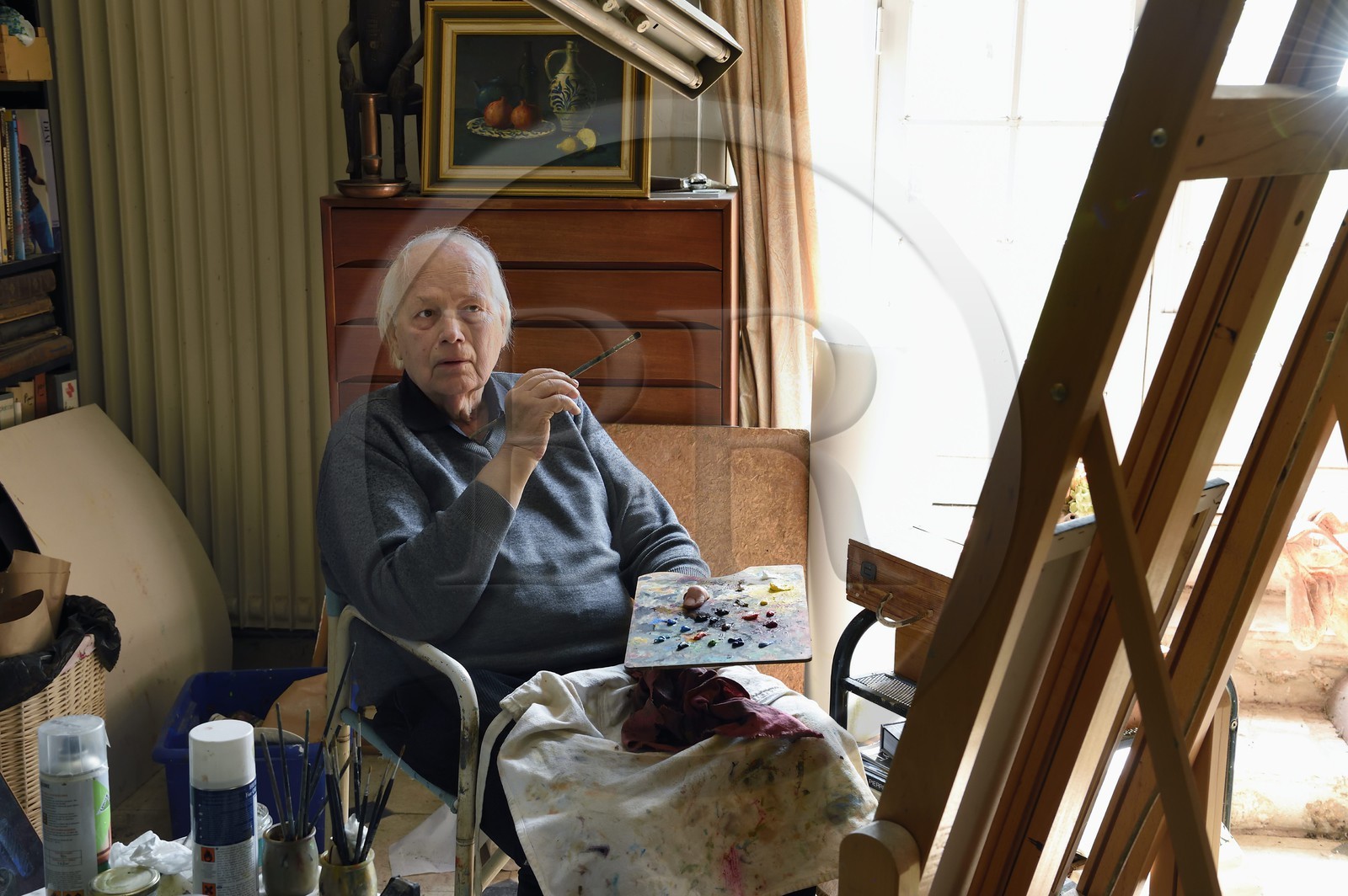 France, Yvelines, Montchauvet, in the studio of the painter Raoul Mouillard