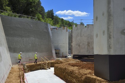 France, Dordogne (24), Montignac, chantier du futur Centre International de l'Art pariétal de Montignac-Lascaux (Lascaux 4)