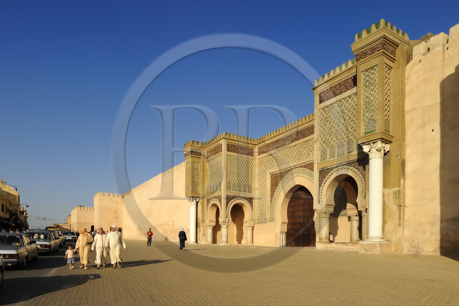 Morocco, Meknes Tafilalet Region, Meknes, Imperial City, medina listed as World Heritage by UNESCO, Bab El Mansour Gate between the imperial city and the medina on the Place El Hedime (or Lahdim)