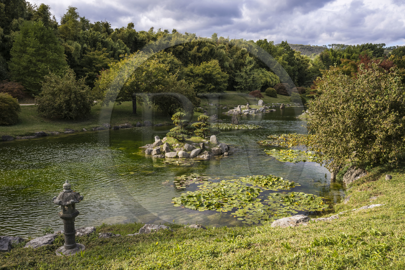 France, Gard, Generargues towards Anduze, Bambouseraie en Cévennes (Bamboo garden), the japanese garden