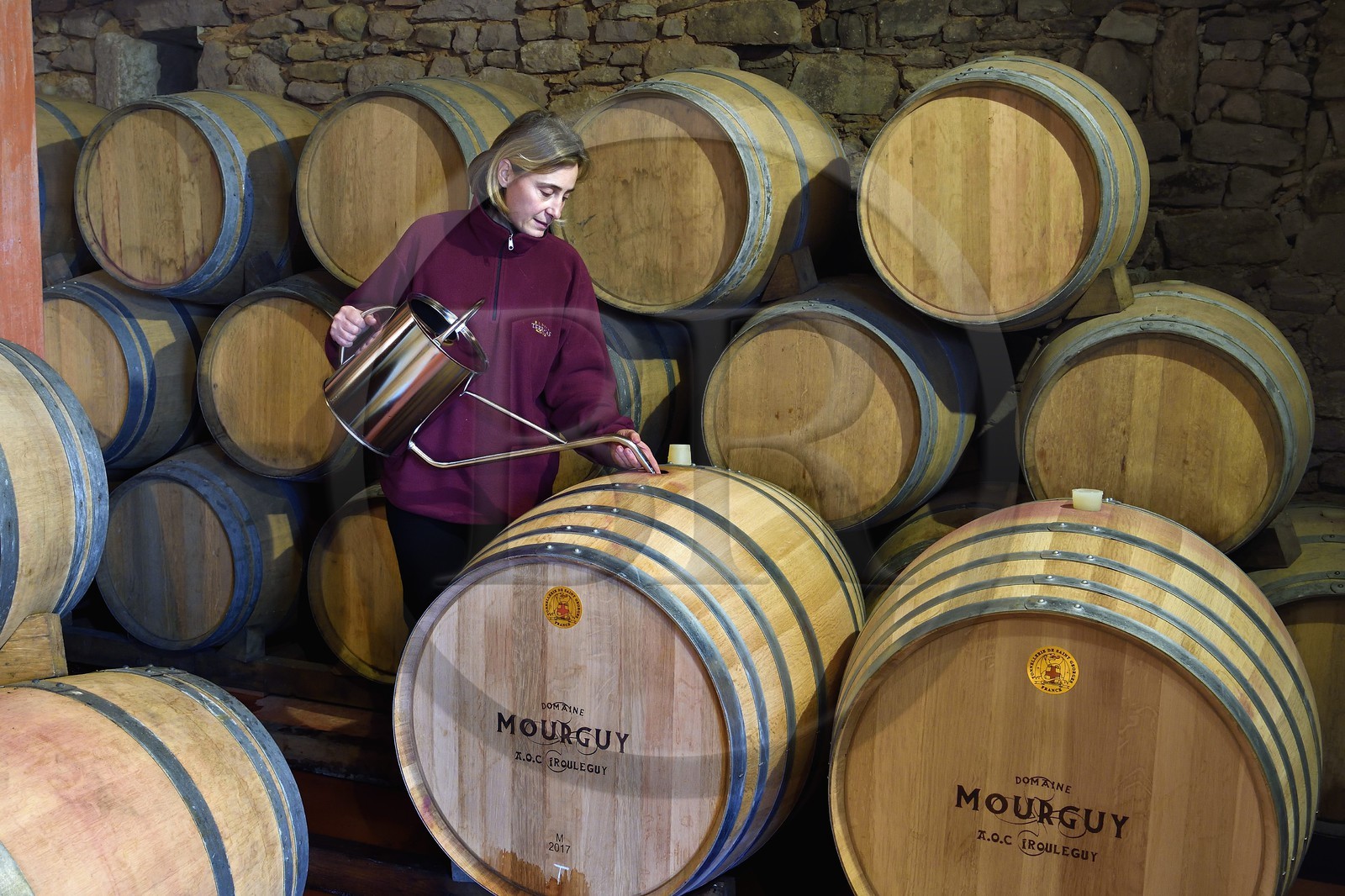 France, Pyrénées-Atlantiques (64), Pays-Basque, Saint-Jean-Pied-de-Port, Ispoure, vignoble du Domaine Mourguy, AOC Irouleguy, Florence Mourguy