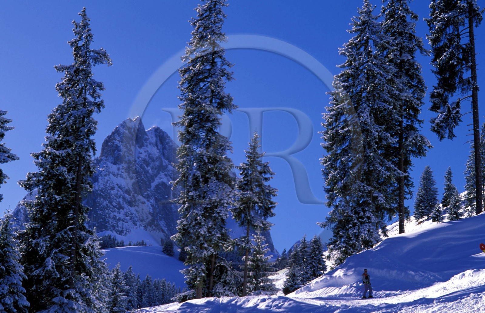 Switzerland, region of Bern (Bernese Oberland), Saanenland, ski run in Gstaad