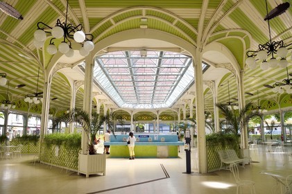 France, Allier (03), Vichy, the Source Hall also called the Drink hall grouping together the four state sources Grande Grille, Mesdames, Lucas and Chomel, with an Art Deco glass roof from 1928