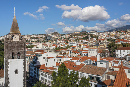 Portugal, Madeira Island, Funchal, Our Lady of the Assumption Cathedral (aerial view)