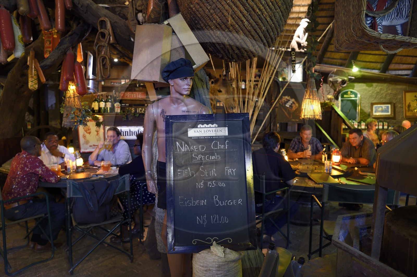 Namibie, région de Khomas, Windhoek, le restaurant Joe's Beerhouse